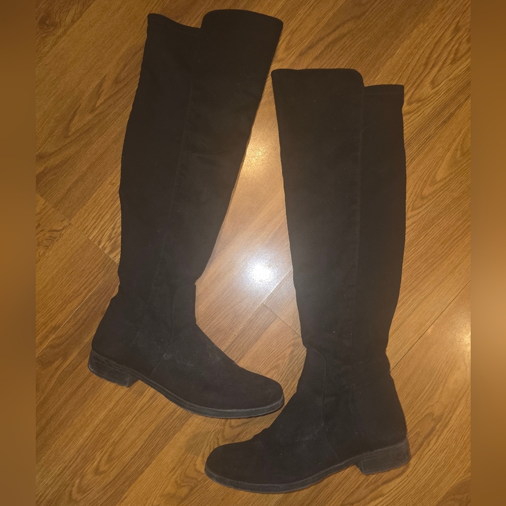 WELL WORN Black Over The Knee Women's Boots